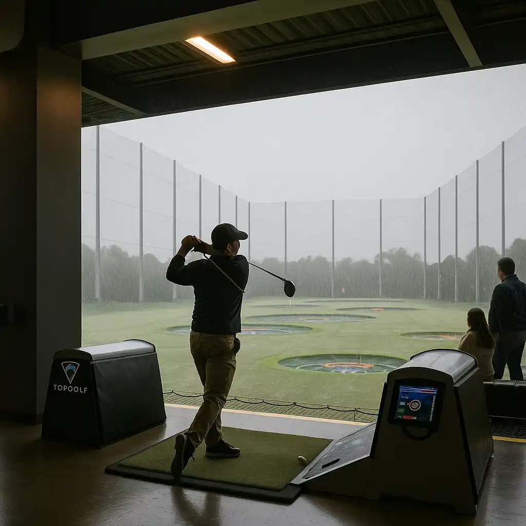is topgolf open in the rain